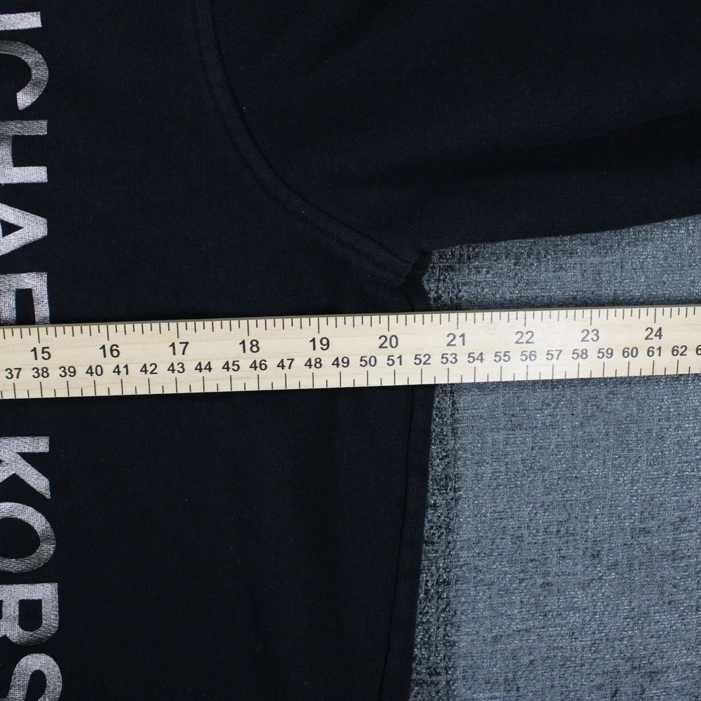 Michael Kors Womens Black Full Zip Logo‎ Sweatshirt Bomber Jacket Size M